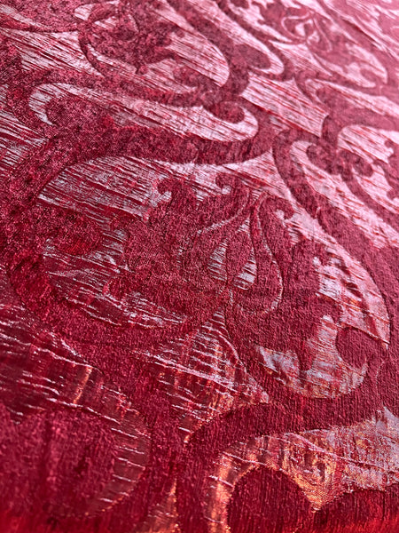 Tablecloth Jacquard "The Red" Chenille Organdy Double weave (90") round