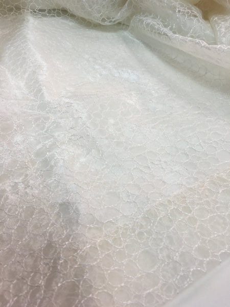 Table Linen Embroidery "Foam" 12690.1950 on Sheer