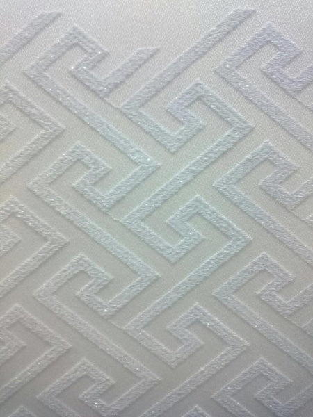 Tablecloth Embroidery "Labyrinth on Jacquard" 14667.fj4941 in silver on white