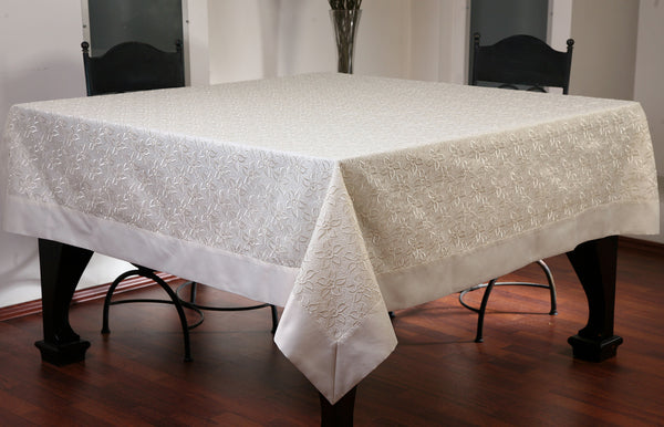 Tablecloth Embroidery "Marguerita" 15752 with Antique White Color Liner