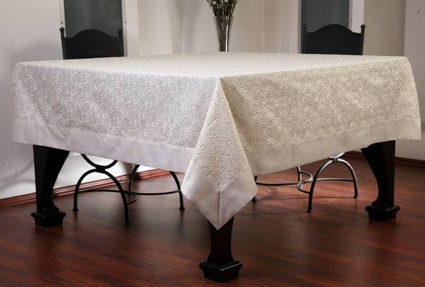 Tablecloth Embroidery "Marguerita" 15752 with Antique White Color Liner