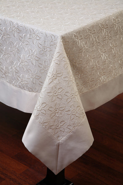 Tablecloth Embroidery "Marguerita" 15752 with Antique White Color Liner